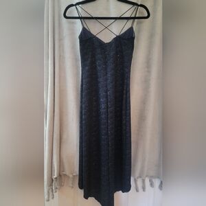 Blue and black glitter dress